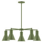 Axis Flare Stem Hung Chandelier - Fern Green