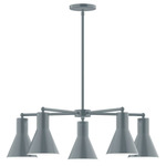 Axis Flare Stem Hung Chandelier - Slate Gray