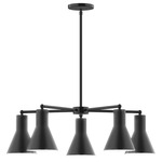 J-Series Flare Stem Chandelier - Black