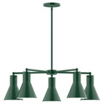 Axis Flare Stem Hung Chandelier - Forest Green