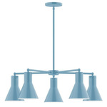 J-Series Flare Stem Chandelier - Light Blue