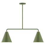 J-Series Jynx Stem Hung Linear Multi-Light Pendant - Fern Green