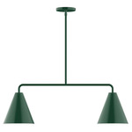 J-Series Jynx Stem Hung Linear Multi-Light Pendant - Forest Green