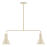 Axis Flare Stem Hung Linear Multi-Light Pendant - Cream