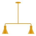 Axis Flare Stem Hung Linear Multi-Light Pendant - Bright Yellow