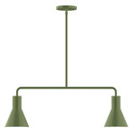 Axis Flare Stem Hung Linear Multi-Light Pendant - Fern Green