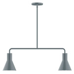 Axis Flare Stem Hung Linear Multi-Light Pendant - Slate Gray