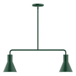 Axis Flare Stem Hung Linear Multi-Light Pendant - Forest Green