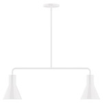 Axis Flare Stem Hung Linear Multi-Light Pendant - White