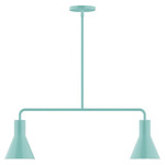 Axis Flare Stem Hung Linear Multi-Light Pendant - Sea Green