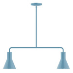 Axis Flare Stem Hung Linear Multi-Light Pendant - Light Blue