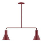 Axis Flare Stem Hung Linear Multi-Light Pendant - Barn Red