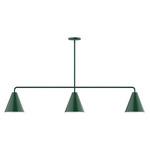 J-Series Jynx Stem Hung Linear Multi-Light Pendant - Forest Green