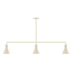 Axis Flare Stem Hung Linear Multi-Light Pendant - Cream