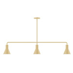 Axis Flare Stem Hung Linear Multi-Light Pendant - Ivory