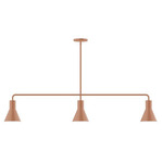 Axis Flare Stem Hung Linear Multi-Light Pendant - Terracotta