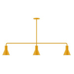 Axis Flare Stem Hung Linear Multi-Light Pendant - Bright Yellow