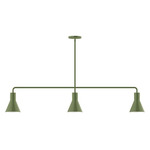 Axis Flare Stem Hung Linear Multi-Light Pendant - Fern Green