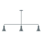 Axis Flare Stem Hung Linear Multi-Light Pendant - Slate Gray