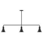 Axis Flare Stem Hung Linear Multi-Light Pendant - Black