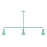 Axis Flare Stem Hung Linear Multi-Light Pendant - Sea Green