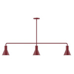 Axis Flare Stem Hung Linear Multi-Light Pendant - Barn Red