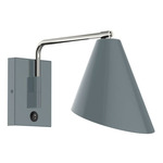 J-Series Jasmine Swing Arm Wall Sconce - Brushed Nickel / Slate Gray