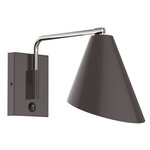 J-Series Jasmine Swing Arm Wall Sconce - Brushed Nickel / Architectural Bronze