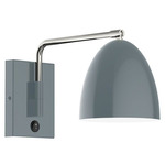 J-Series Jill Swing Arm Wall Sconce - Brushed Nickel / Slate Gray