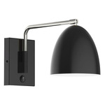 J-Series Jill Swing Arm Wall Sconce - Brushed Nickel / Black