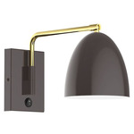 J-Series Jill Swing Arm Wall Sconce - Brushed Brass / Architectural Bronze