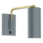 J-Series Jordan Swing Arm Wall Sconce - Brushed Brass / Slate Gray