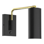 J-Series Jordan Swing Arm Wall Sconce - Brushed Brass / Black