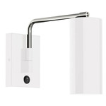 J-Series Jordan Swing Arm Wall Sconce - Brushed Nickel / White