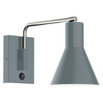 Axis Flare Swing Arm Wall Sconce - Brushed Nickel / Slate Gray