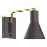 Axis Flare Swing Arm Wall Sconce - Brushed Brass / Architectural Bronze