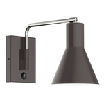 Axis Flare Swing Arm Wall Sconce - Brushed Nickel / Architectural Bronze