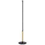 Linea Uno Floor Lamp - Black Stained Ash / Polished Brass / Black Marble