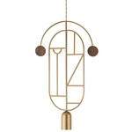 Wooden Dots WD07 Pendant - Brass / Walnut