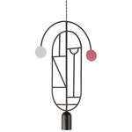 Wooden Dots WD07 Pendant - Graphite / White / Pink