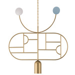Wooden Dots WD08 Pendant - Brass / White / Light Blue