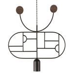 Wooden Dots WD08 Pendant - Graphite / Walnut