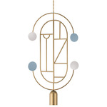 Wooden Dots WDS04 Pendant - Brass / White / Light Blue