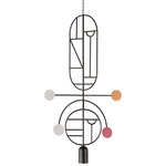 Wooden Dots WDS08 Pendant - Graphite / White / Pink