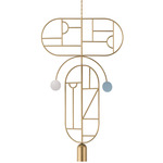 Wooden Dots WDS09 Pendant - Brass / White / Light Blue