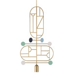 Wooden Dots WDS13 Pendant - Brass / White / Light Blue
