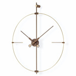 Mini Bilbao Premium Wall Clock - Brass / Walnut