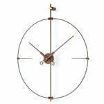 Mini Bilbao Premium Wall Clock - Black / Walnut