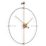 Mini Bilbao Premium Wall Clock - Black / Oak