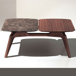 Mesa Mixta Duo Coffee Table - Walnut / Emperador Marble